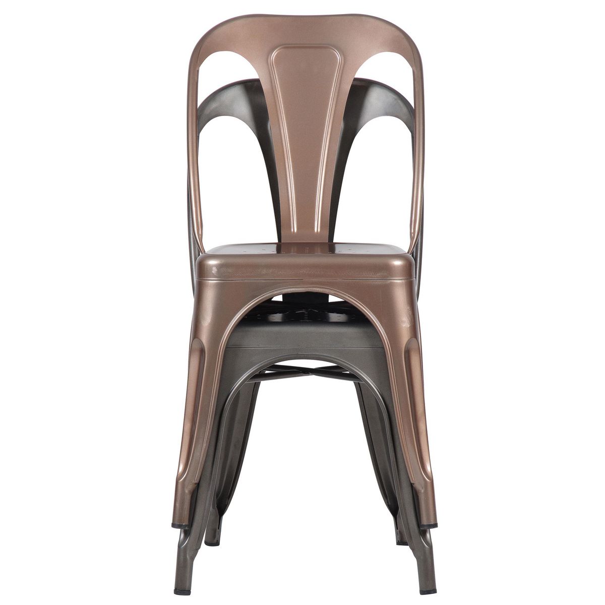 Rendez vous déco Lot de 2 chaises en métal chromé - Indus