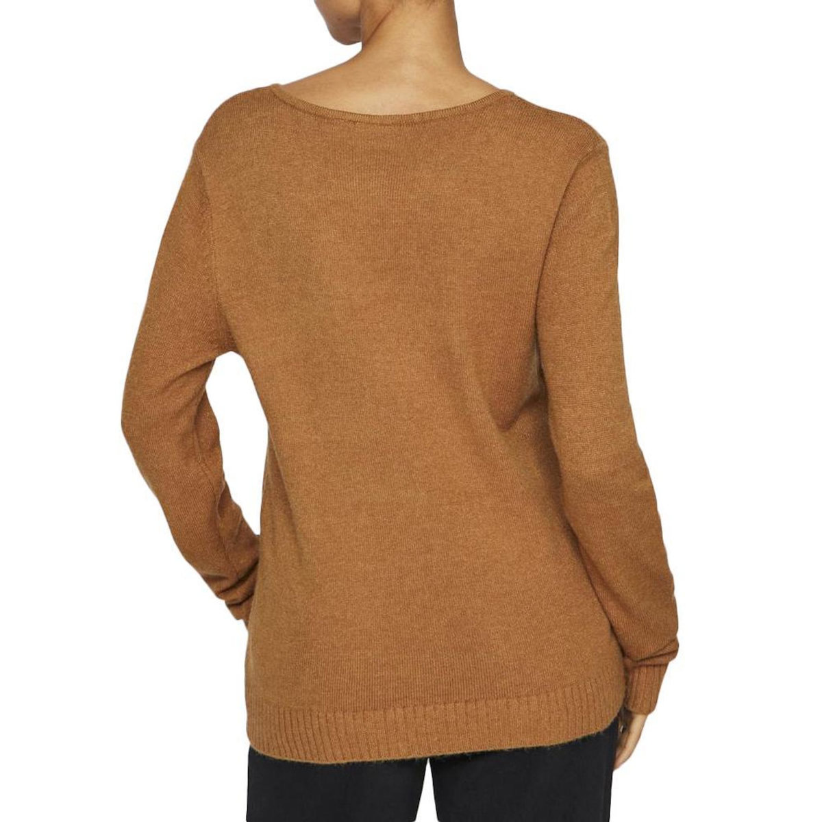 Vila Pull Col V Marron Femme Vila 69