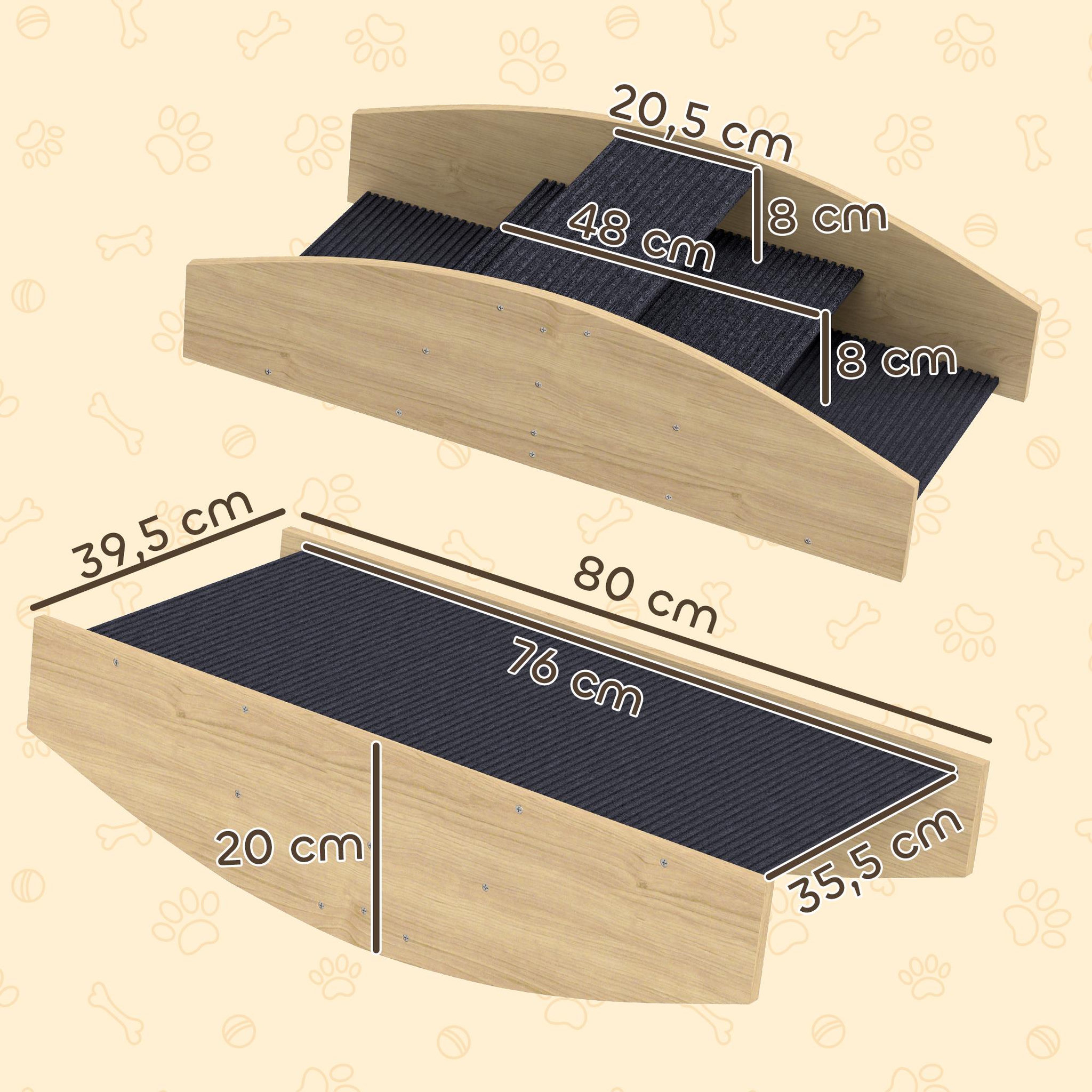 Voir la diapositive 3 : PAWHUT Bascule chien agility réversible escalier 2 en 1 bois