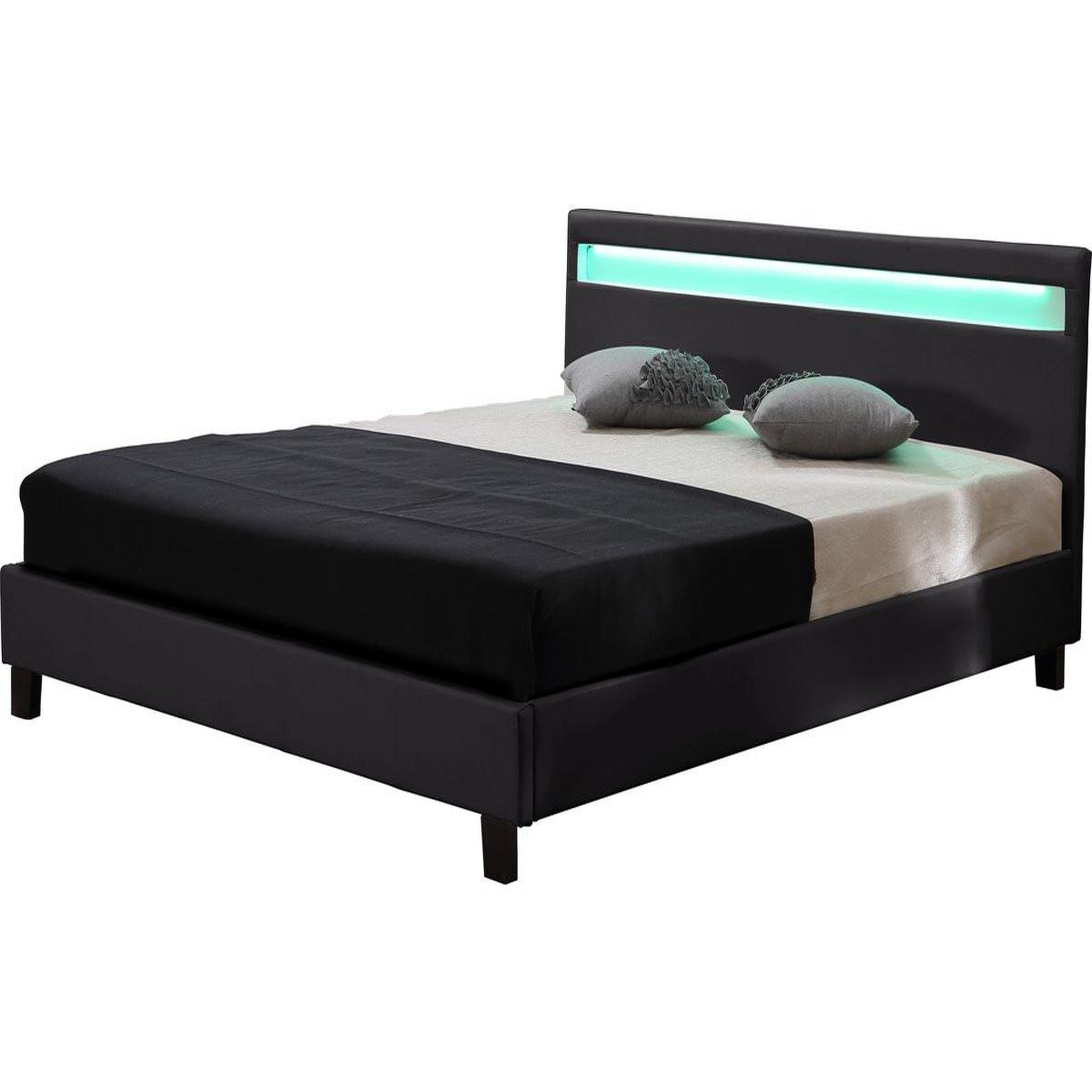 Voir la diapositive 1 : Habitat et Jardin Lit led  maria  - 140 x 190 cm - noir