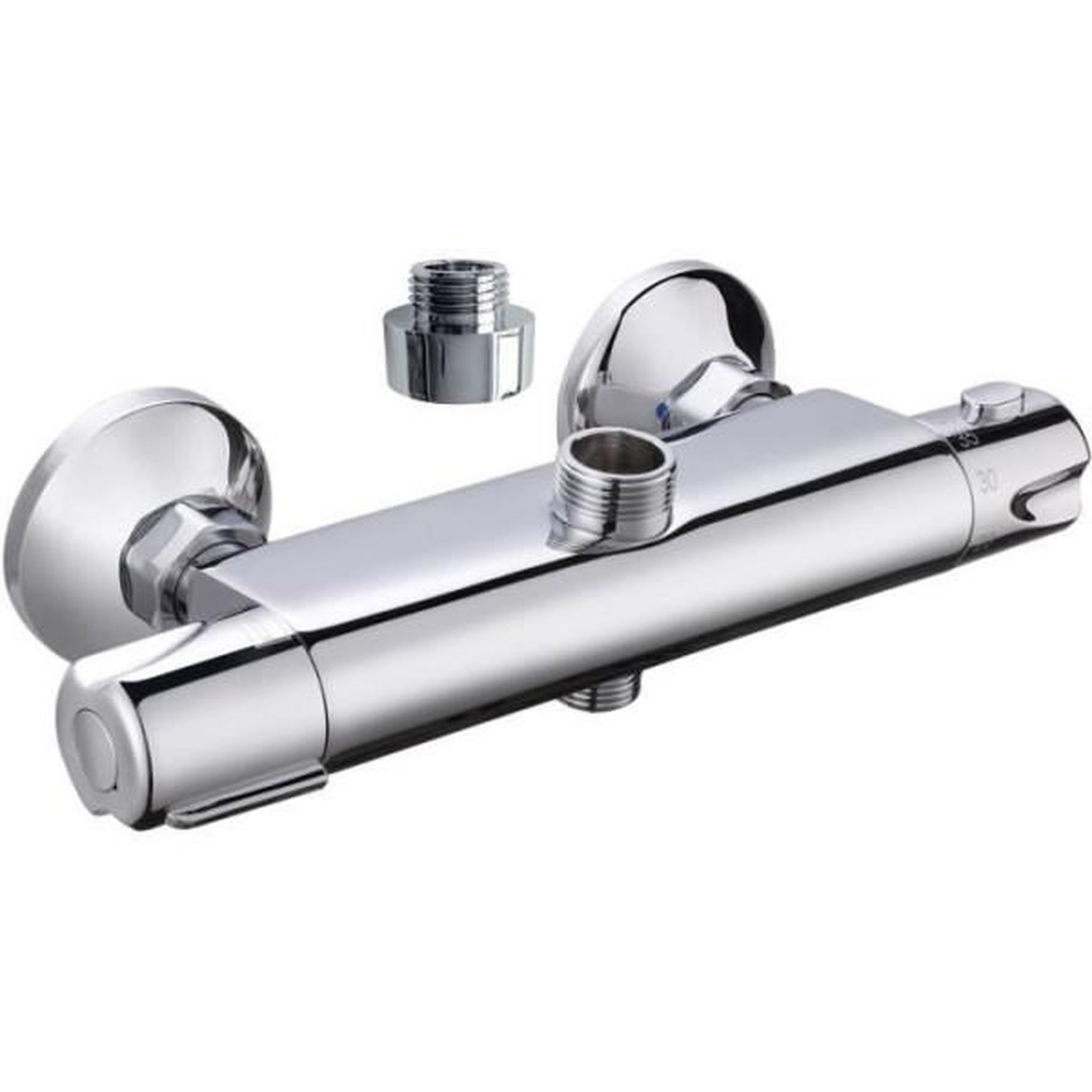 Voir la diapositive 2 : ROUSSEAU Robinet thermostatique douche breva de rousseau - laiton - sécurité anti-brûlure - inverseur intégré