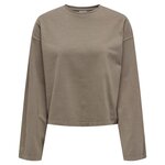 JACQUELINE DE YONG T Shirt Manches  ongues  Femme JDY Washed. Coloris disponibles : Marron