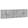 Voir la diapositive 2 : VIDAXL Buffets 3 pcs gris beton bois d'ingenierie
