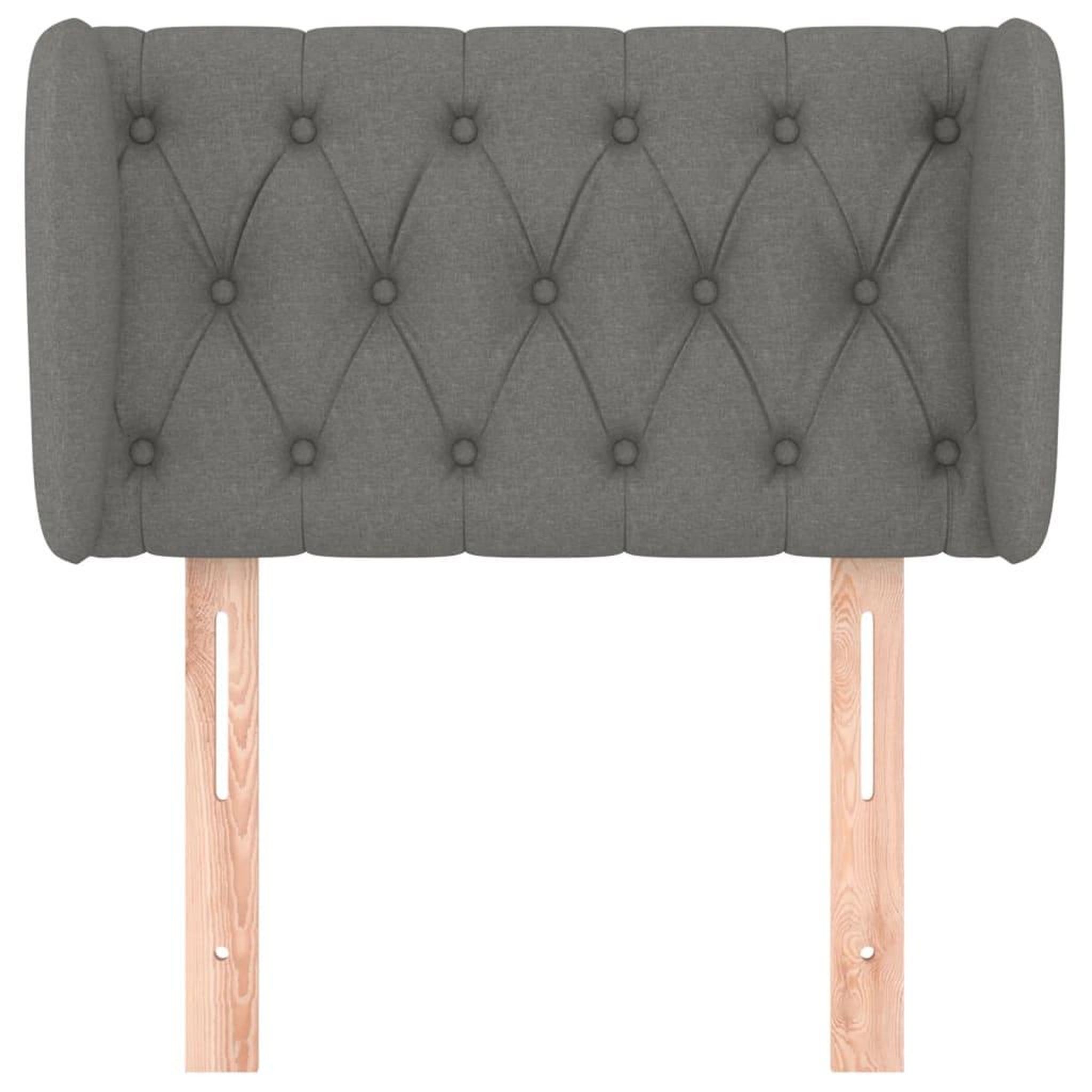 Voir la diapositive 3 : VIDAXL Tete de lit avec oreilles Gris fonce 83x23x78/88 cm Tissu