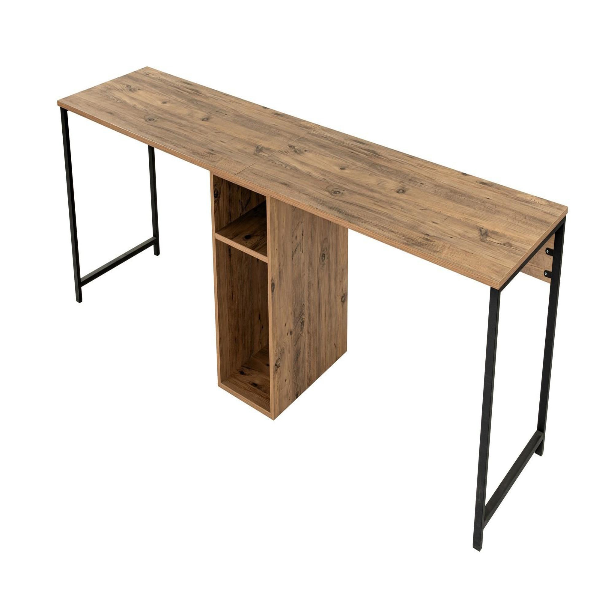 Habitat et Jardin Bureau en bois  twin study desk  - 240 x 60 x 74 cm - pin atlantiquenoir