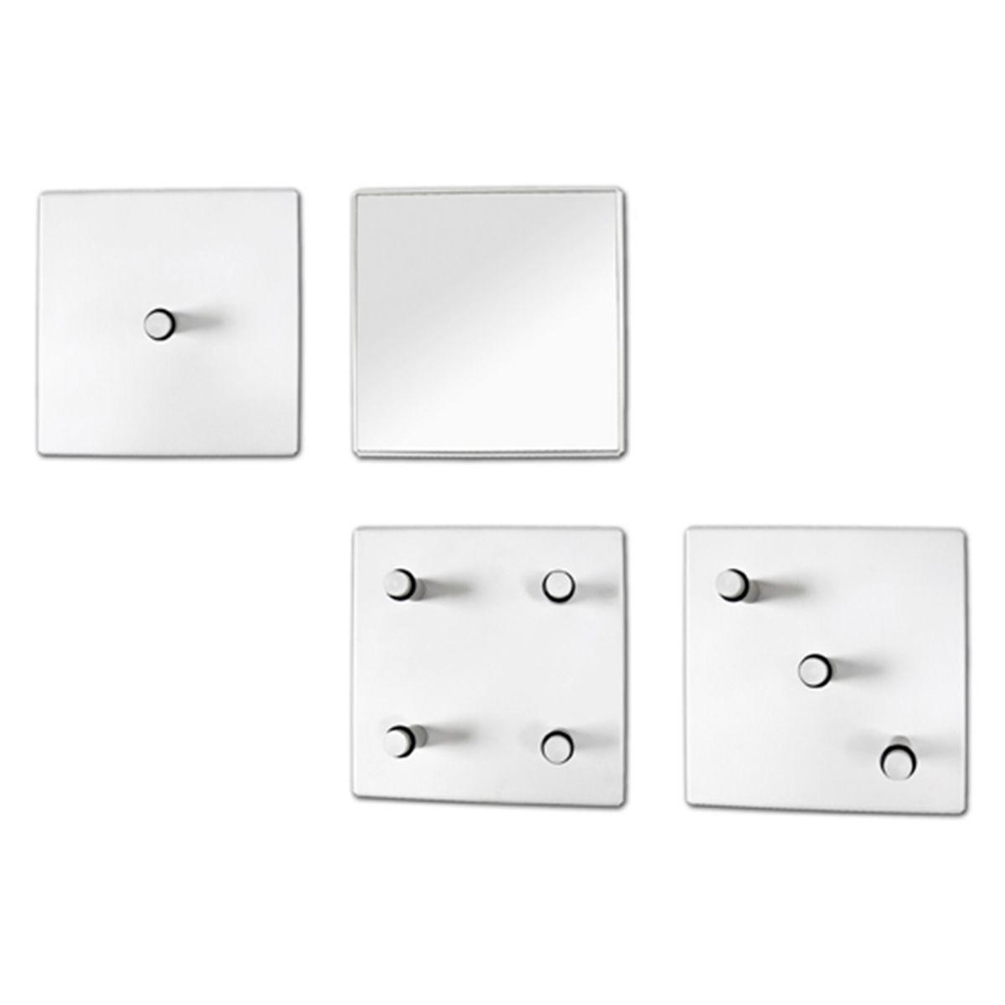 Paris Prix Lot de 4 patères en métal  laqué  15cm blanc