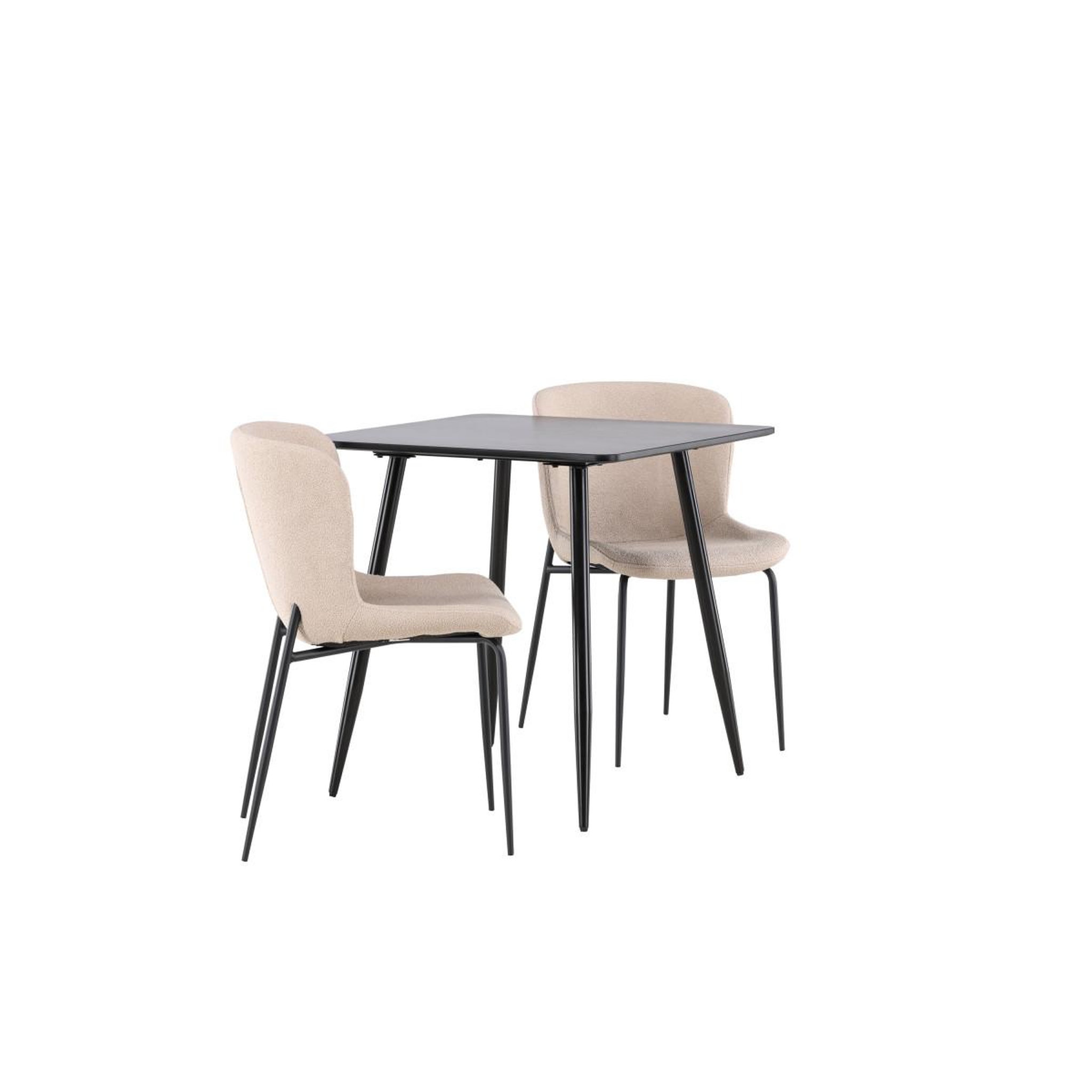 Voir la diapositive 2 : Paris Prix Ensemble table à manger & 2 chaises  polar & modesto  75cm noir & beige