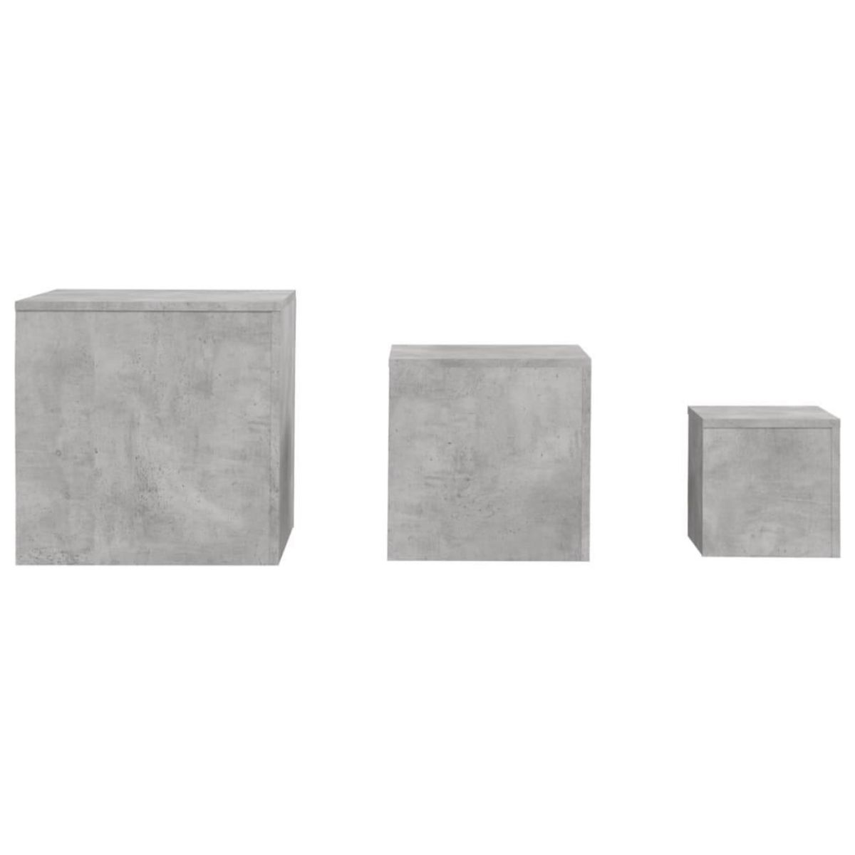 VIDAXL Tables d'appoint 3 pcs Gris beton Bois d'ingenierie