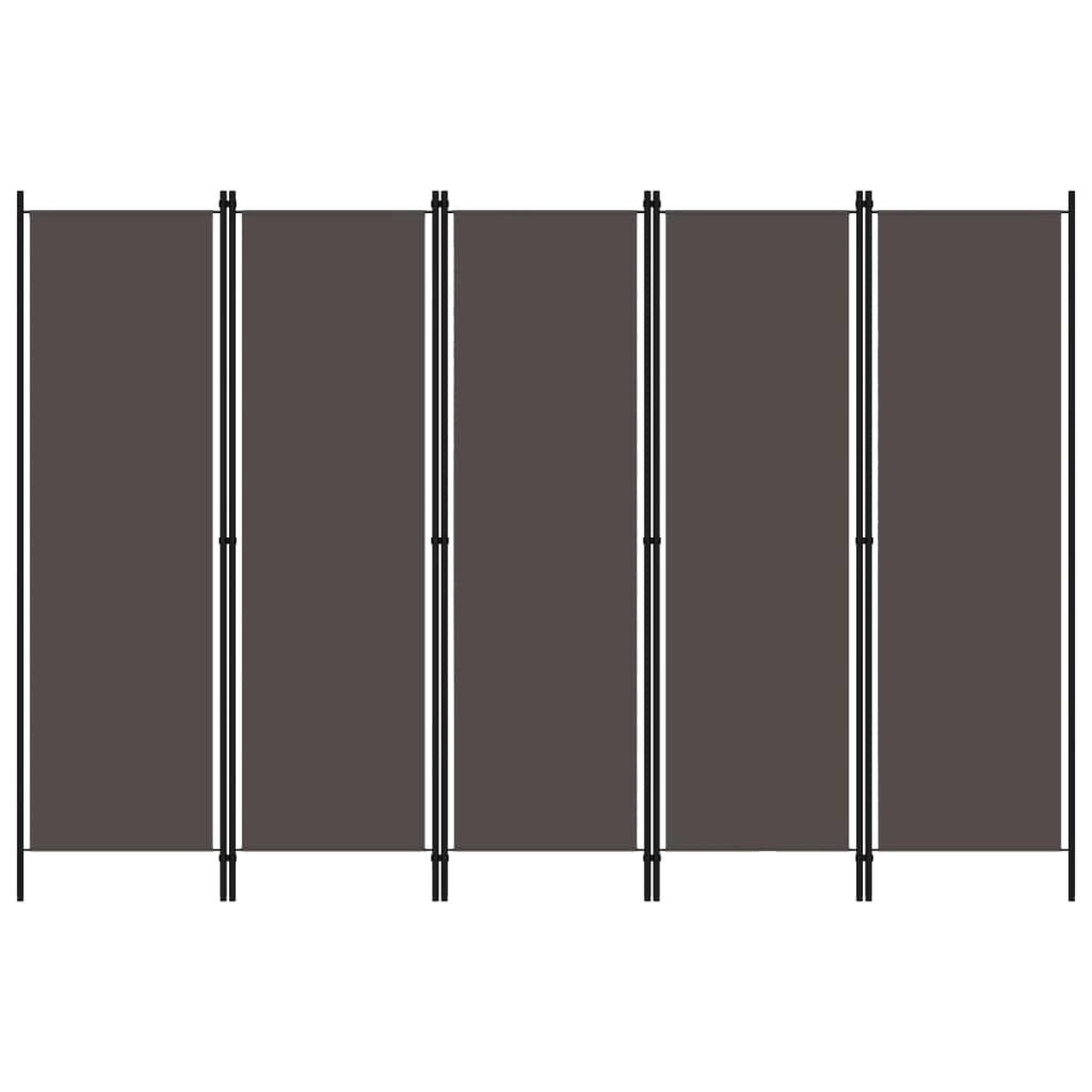 Voir la diapositive 1 : VIDAXL Cloison de separation 5 panneaux Anthtracite 250x180 cm