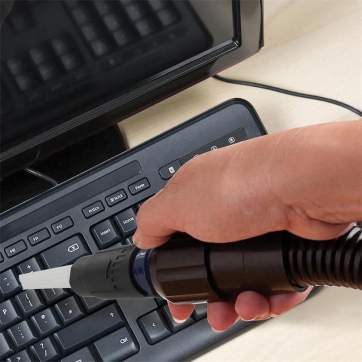 Paris Prix Embout d'Aspirateur  Multi-Tubes Flexibles  28cm Noir