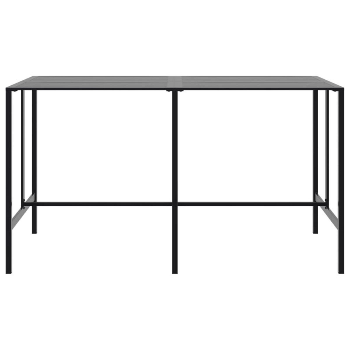 VIDAXL Table de bar noir 200x100x110 cm acier enduit de poudre