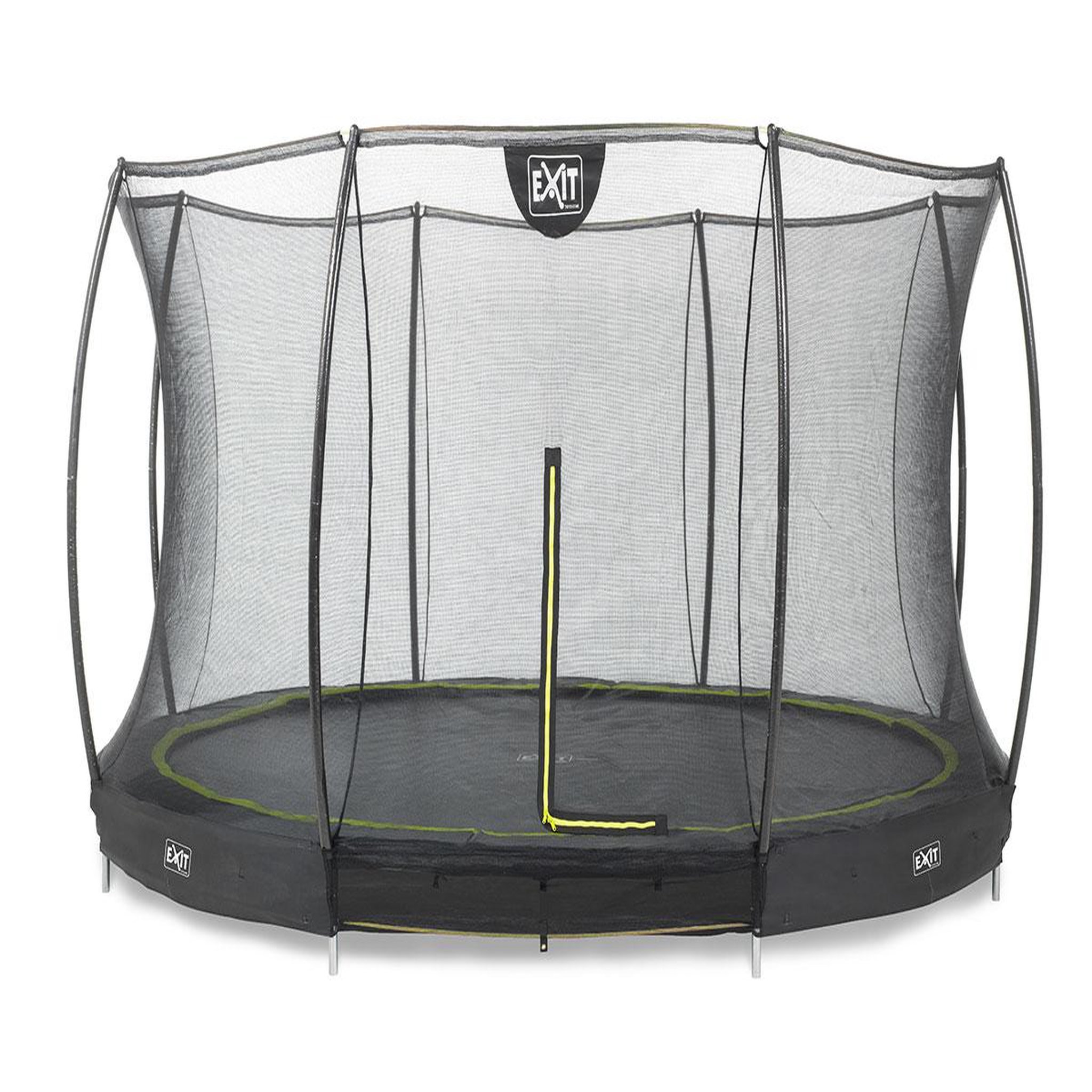 EXIT TOYS Trampoline enterré Silhouette Ø 3,66 m avec filet de sécurité Noir - Exit Toys