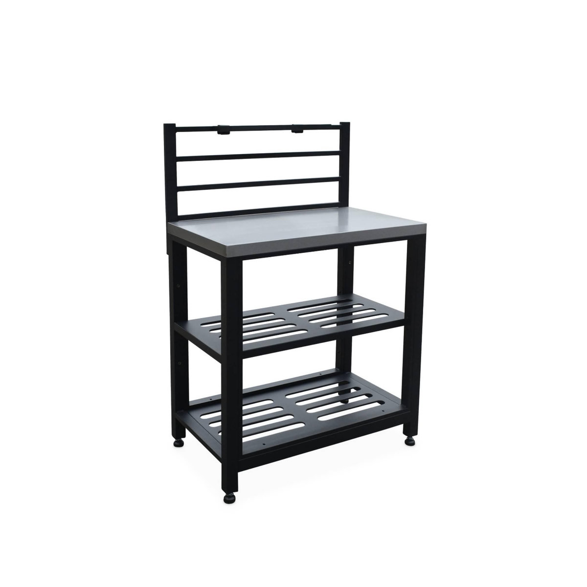 SWEEEK Cuisine extérieure en acier L80cm avec 2 étagères de rangement