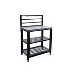 SWEEEK Cuisine extérieure en acier L80cm avec 2 étagères de rangement