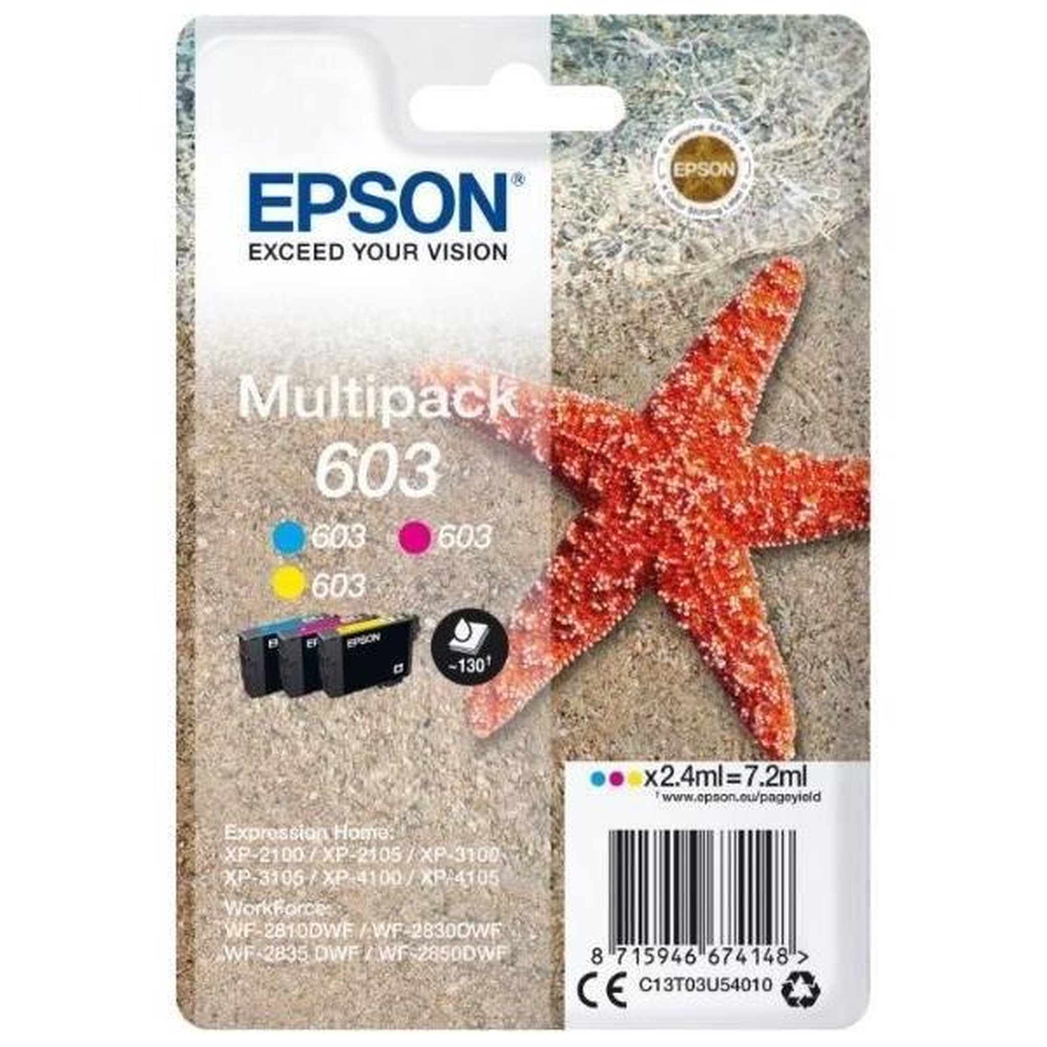 Epson Cartouche d'encre - Epson - Multipack 603 - 3 couleurs - Impressions nettes - Économies réalisées