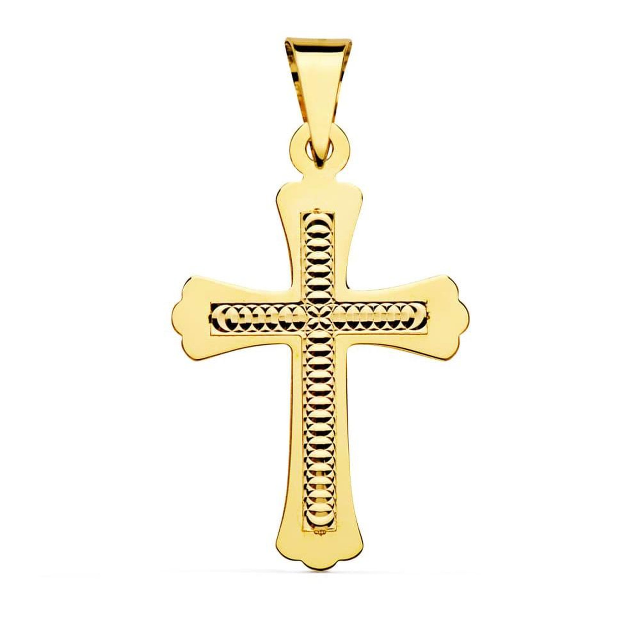 L'ATELIER D'AZUR Pendentif  - Médaille Croix Or 18 Carats 750 Jaune - Chaine Offerte