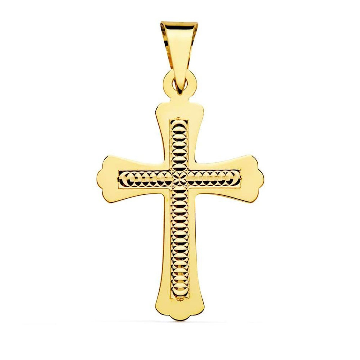 L'ATELIER D'AZUR Pendentif  - Médaille Croix Or 18 Carats 750 Jaune - Chaine Offerte