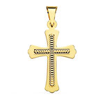 L'ATELIER D'AZUR Pendentif  - Médaille Croix Or 18 Carats 750 Jaune - Chaine Offerte