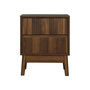 Voir la diapositive 4 : SWEEEK Table de chevet deux tiroirs. décor bois de noyer et piétement en pin - Linear
