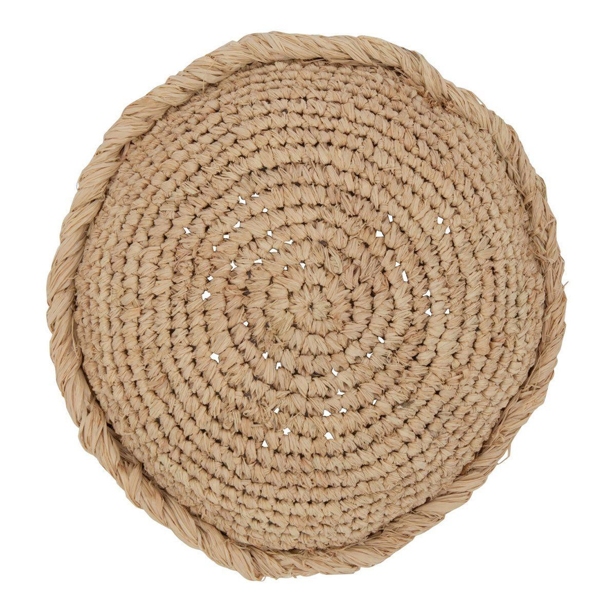 Voir la diapositive 1 : J-LINE Coussin Déco Rond  Mayssa  36x36cm Naturel