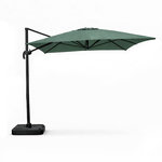 CONCEPT USINE Parasol rectangulaire 3x4m déporté rotatif vert en aluminium CESARE