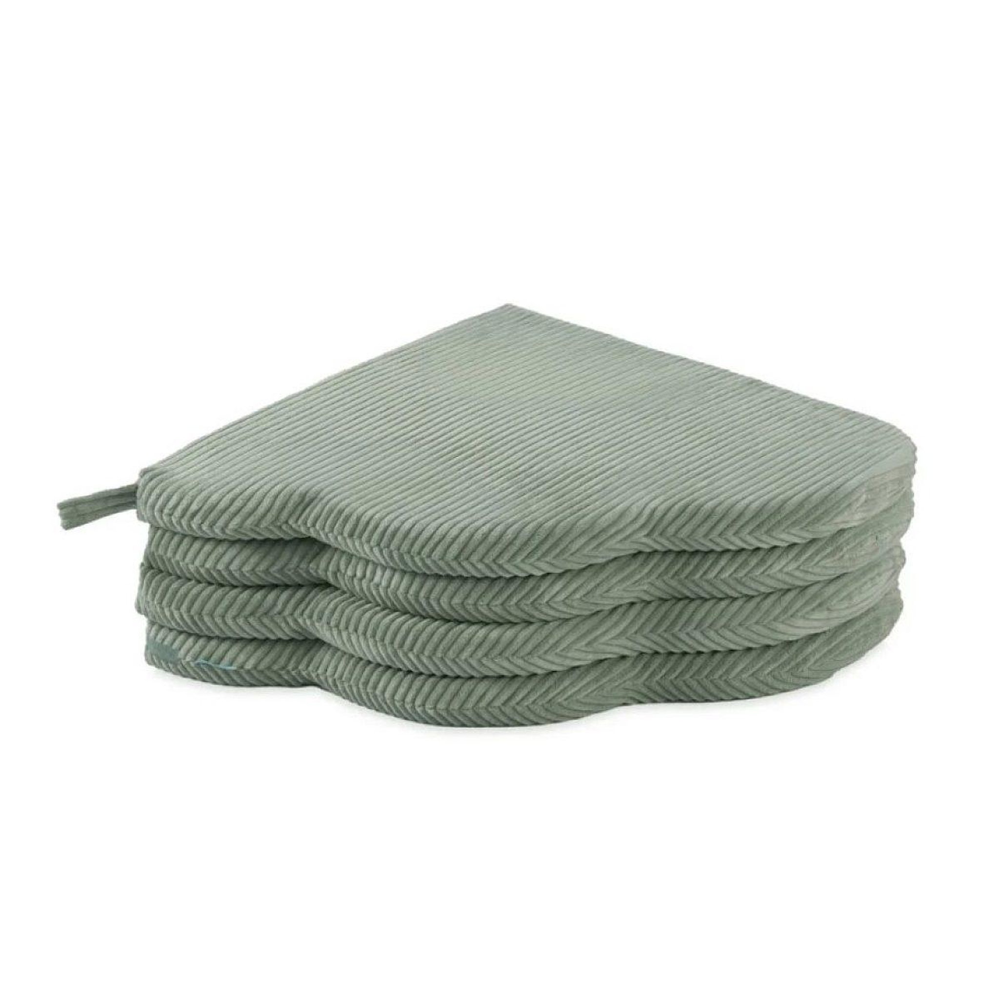 Voir la diapositive 3 : PLUSH NEST Tapis fleur 115x115x5 cm velours côtelé vert