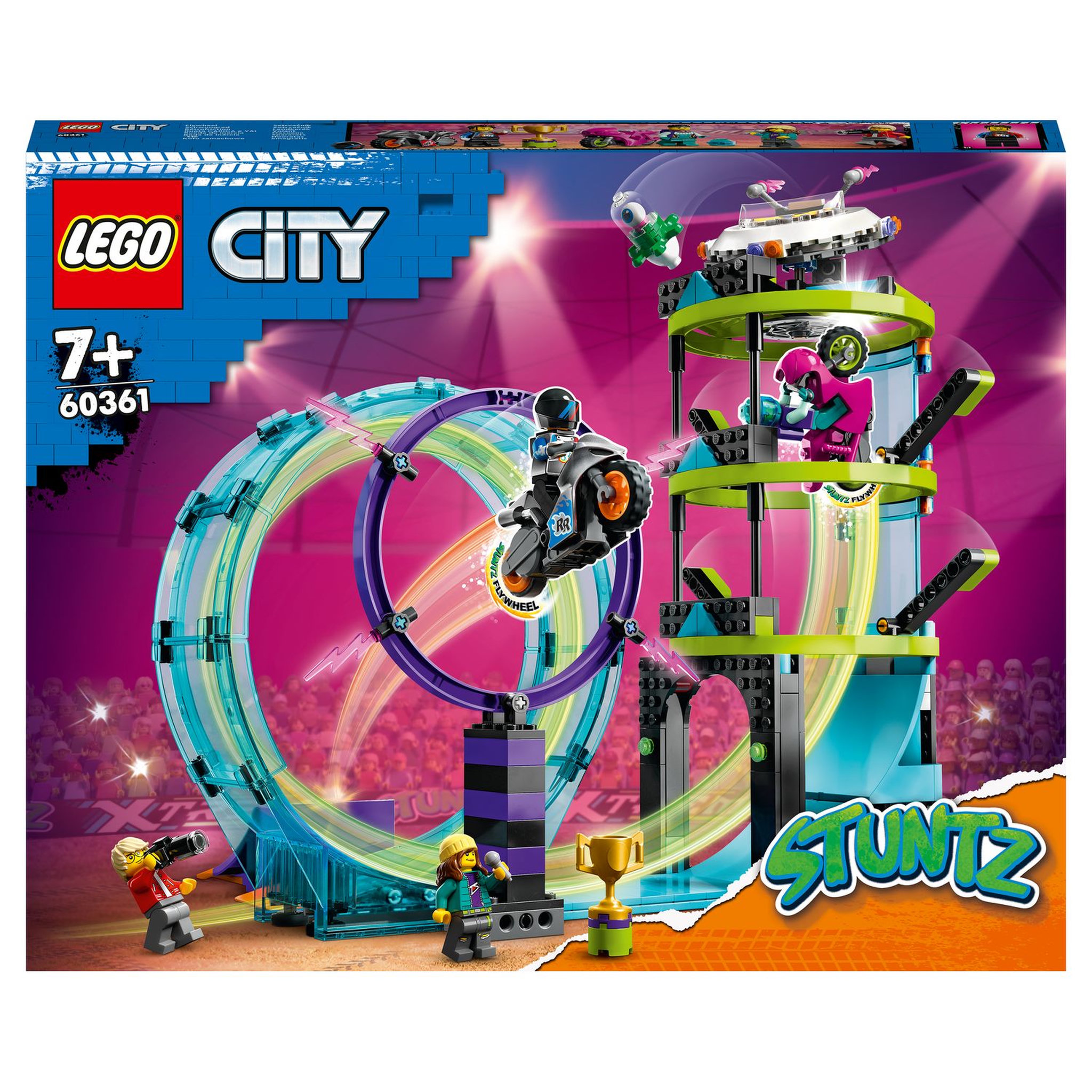 LEGO City 60361 - Le défi ultime des motards cascadeurs, Jouet 3-en-1, avec 2 Motos de Cascades pour 1 ou 2 Joueurs