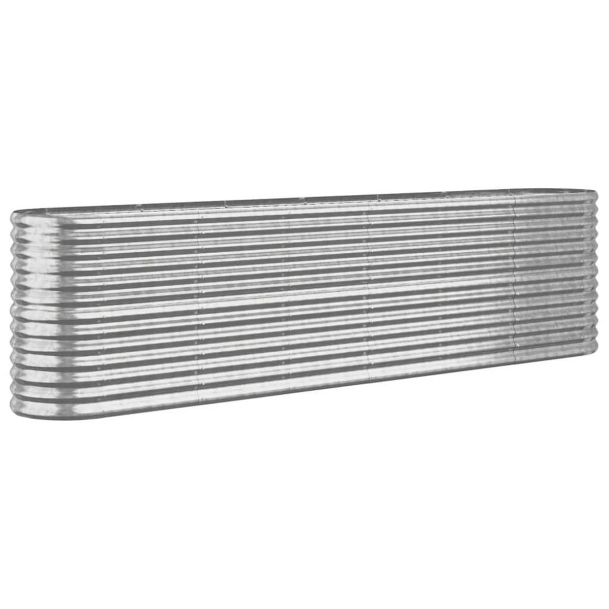 VIDAXL Lit sureleve de jardin Acier enduit de poudre Argente