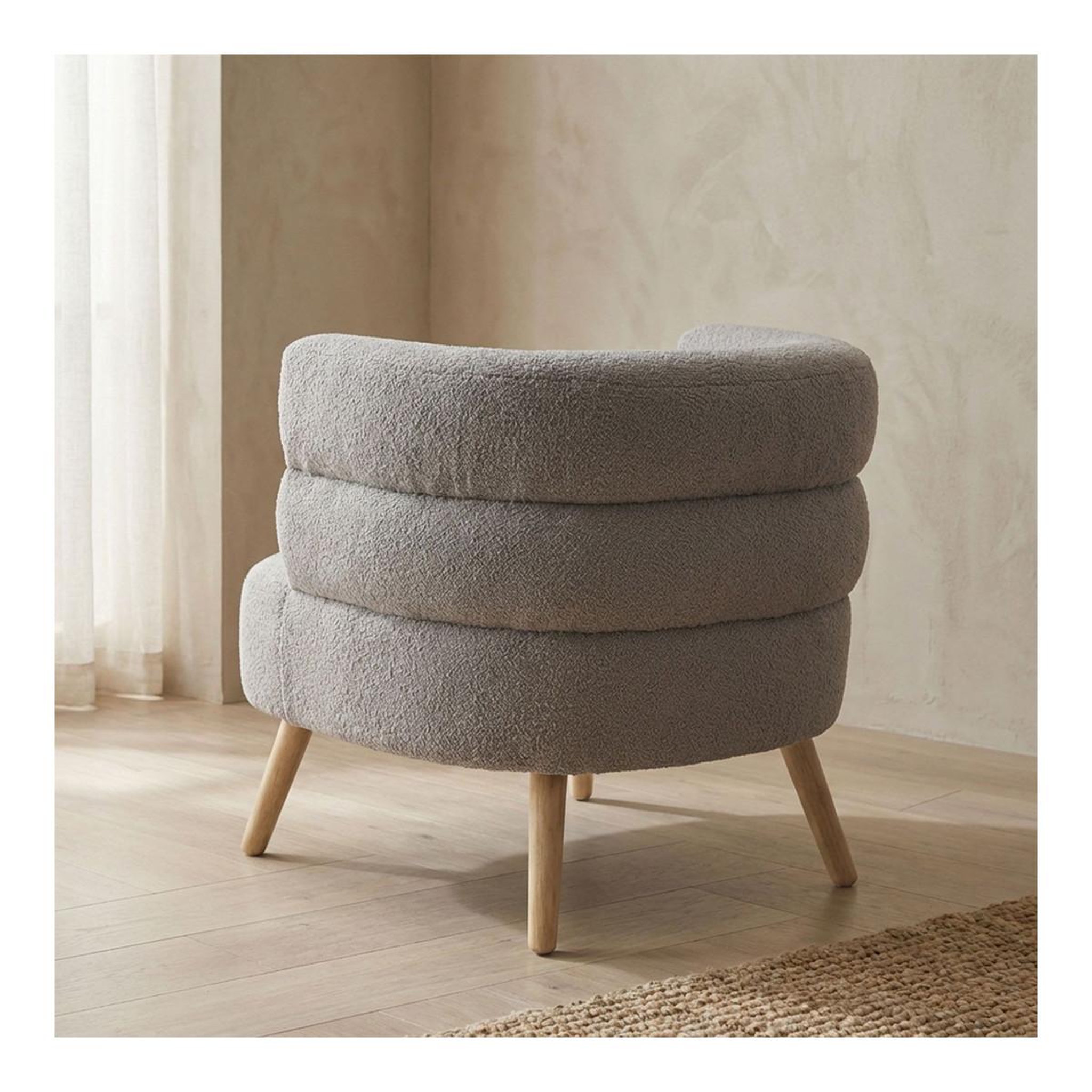 Voir la diapositive 5 : Paris Prix Fauteuil design bouclette  rondo  80cm gris