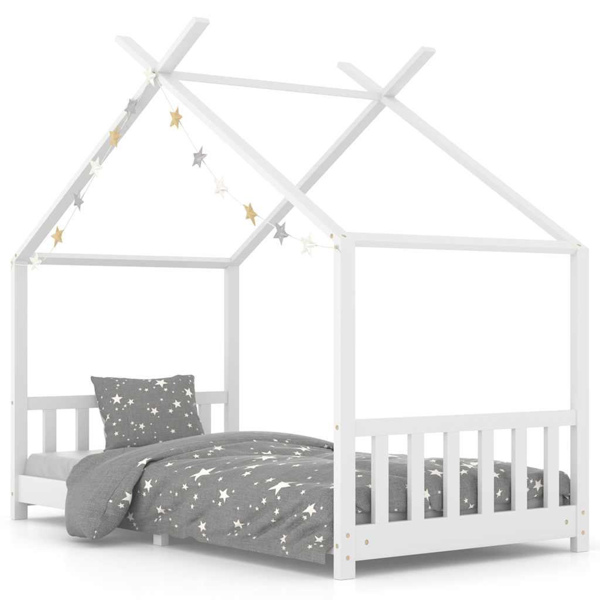 Voir la diapositive 2 : VIDAXL Cadre de lit d'enfant Blanc Bois de pin massif 90 x 200 cm