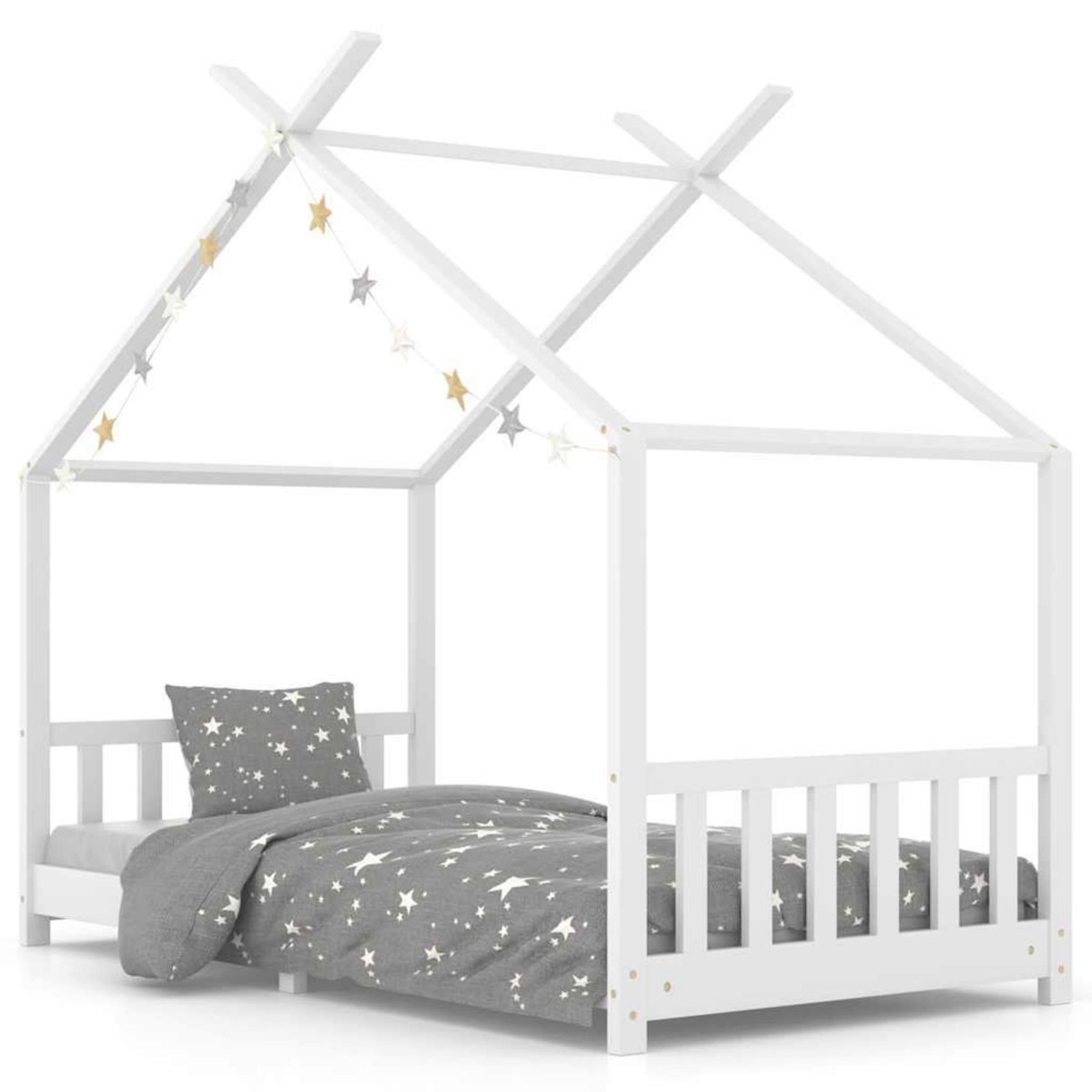 VIDAXL Cadre de lit d'enfant Blanc Bois de pin massif 90 x 200 cm