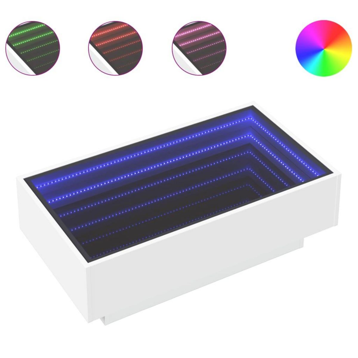 VIDAXL Table basse avec LED blanc 90x50x30 cm bois d'ingenierie