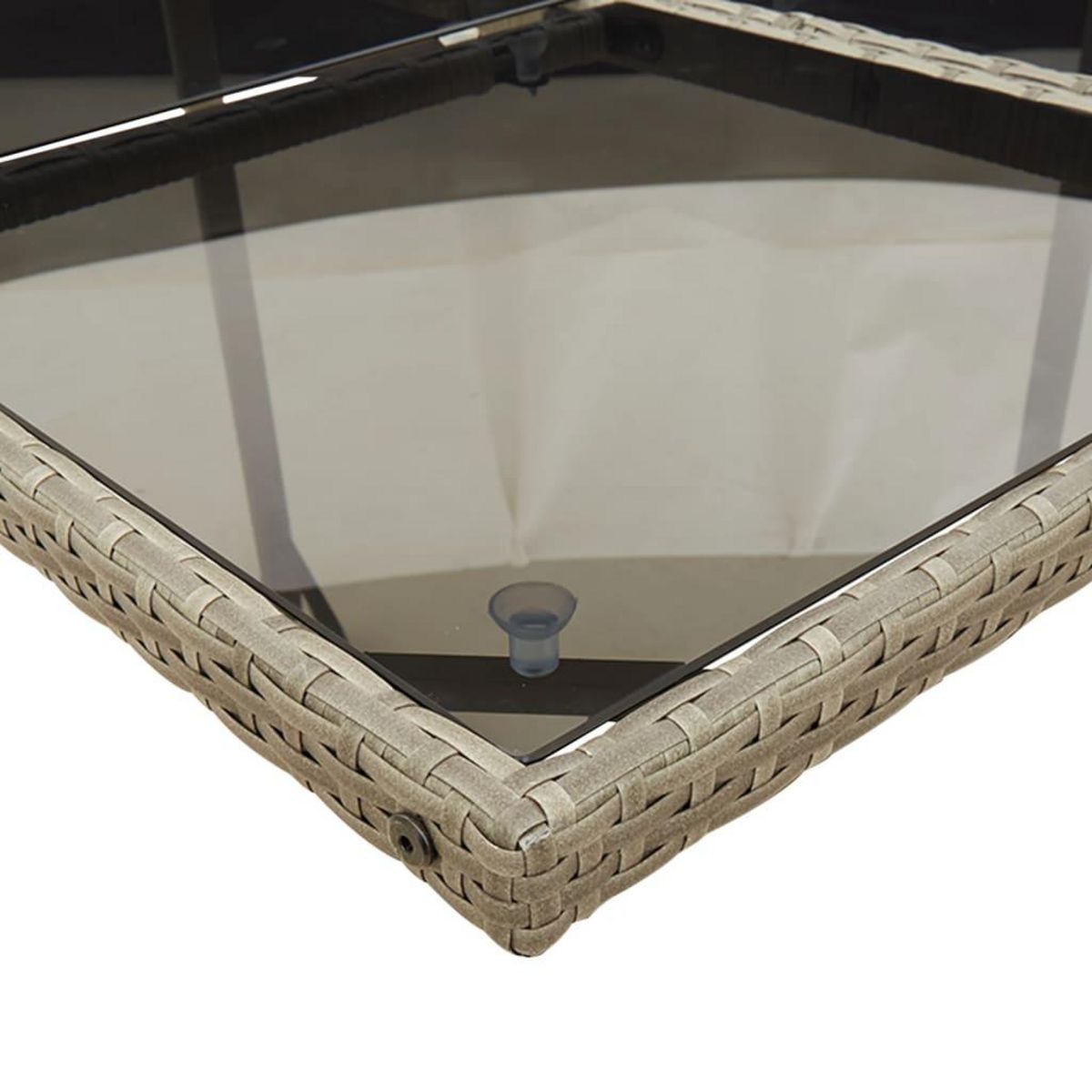 VIDAXL Ensemble a manger de jardin 11pcs avec coussins gris poly rotin