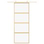 Voir la diapositive 3 : VIDAXL Porte coulissante dore 76x205 cm verre ESG clair et aluminium