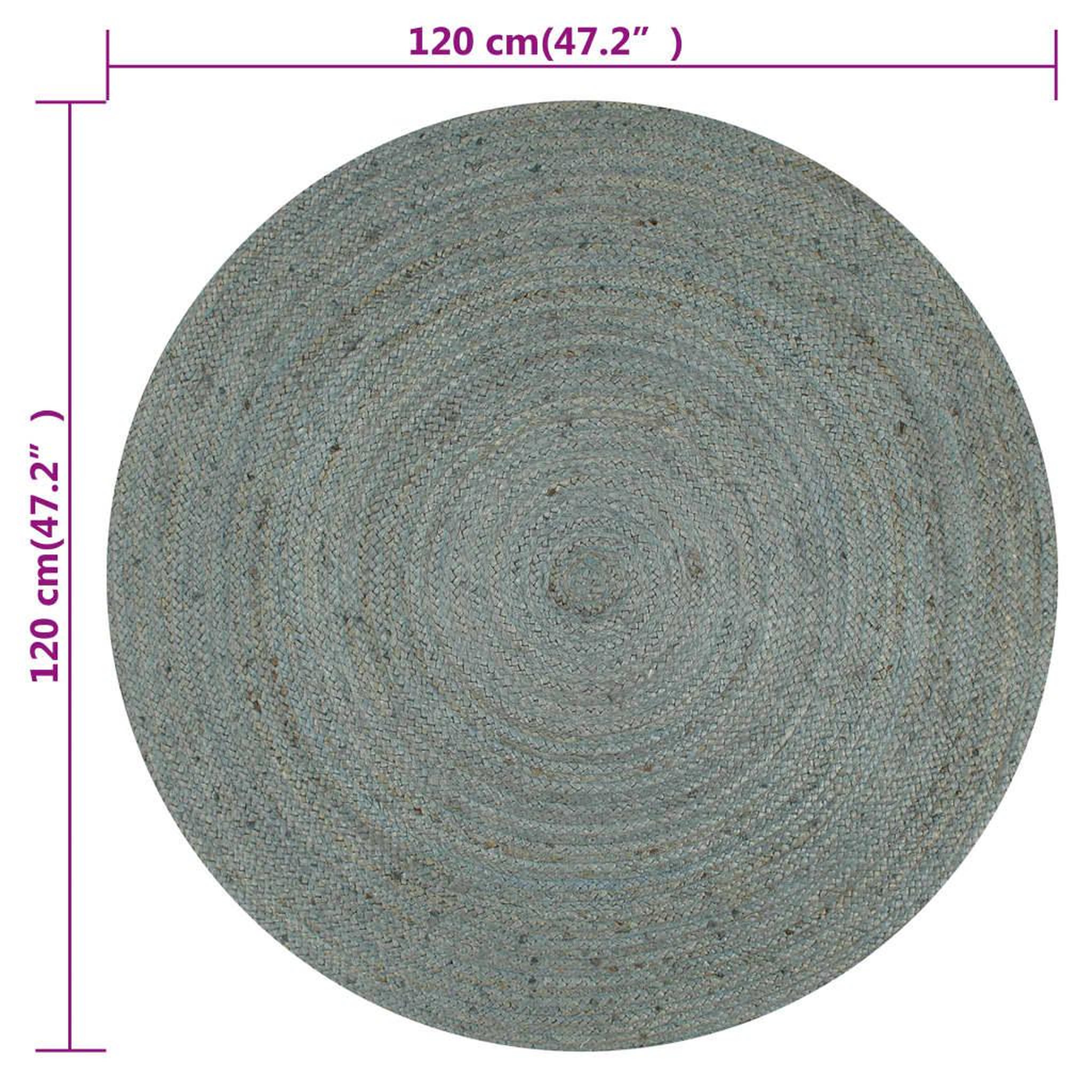 Voir la diapositive 6 : VIDAXL Tapis fait a la main Jute Rond 120 cm Vert olive