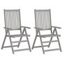 Voir la diapositive 2 : VIDAXL Chaises inclinables de jardin lot de 2 et coussins Bois acacia