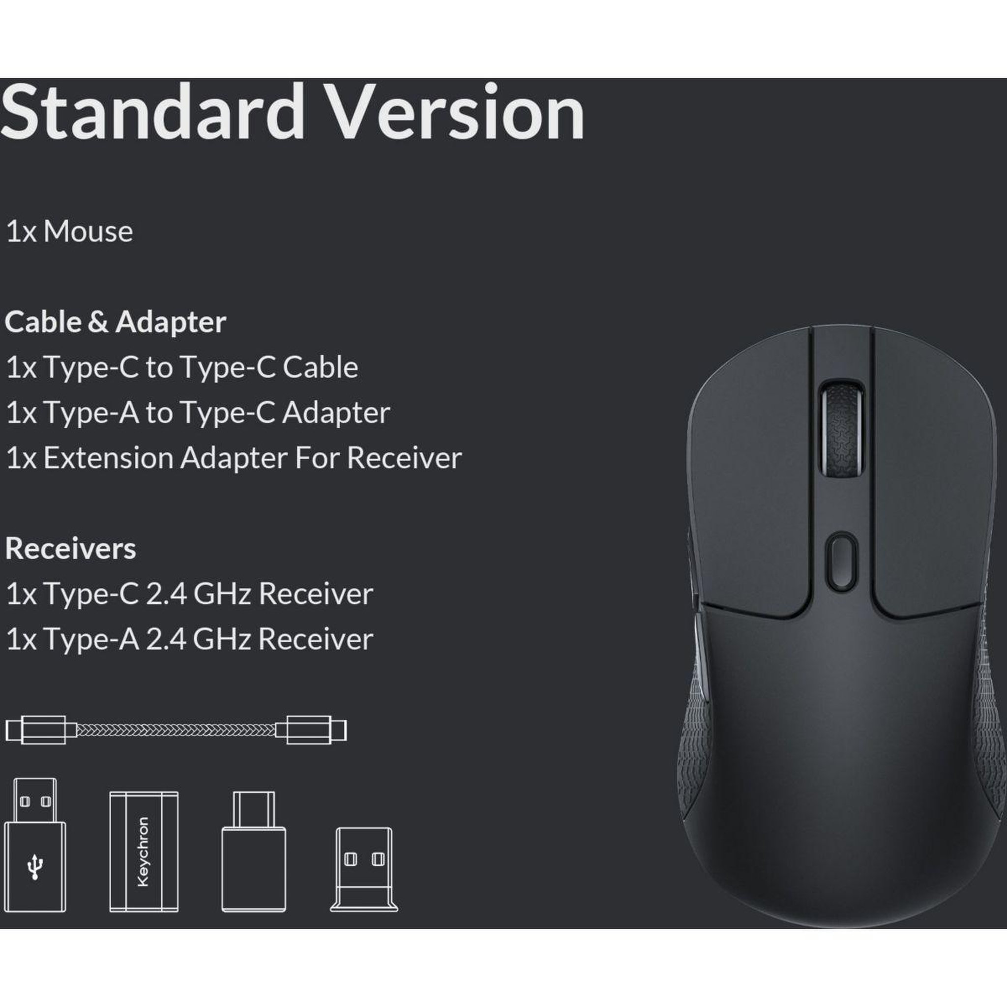 Voir la diapositive 5 : KEYCHRON Souris Gamer Sans Fil M3 1K Wireless