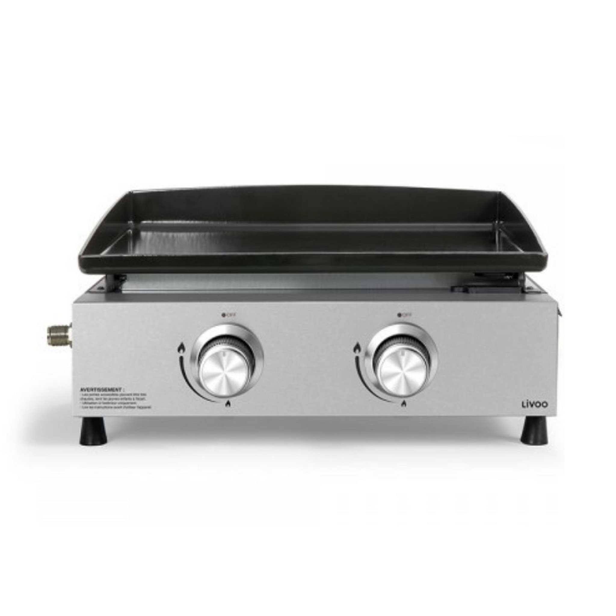 LIVOO Plancha gaz 5000w plaque acier émaillé 45.5x35.5cm - doc323i