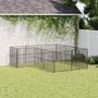 Voir la diapositive 3 : VIDAXL Parc pour chien 12 panneaux noir acier galvanise
