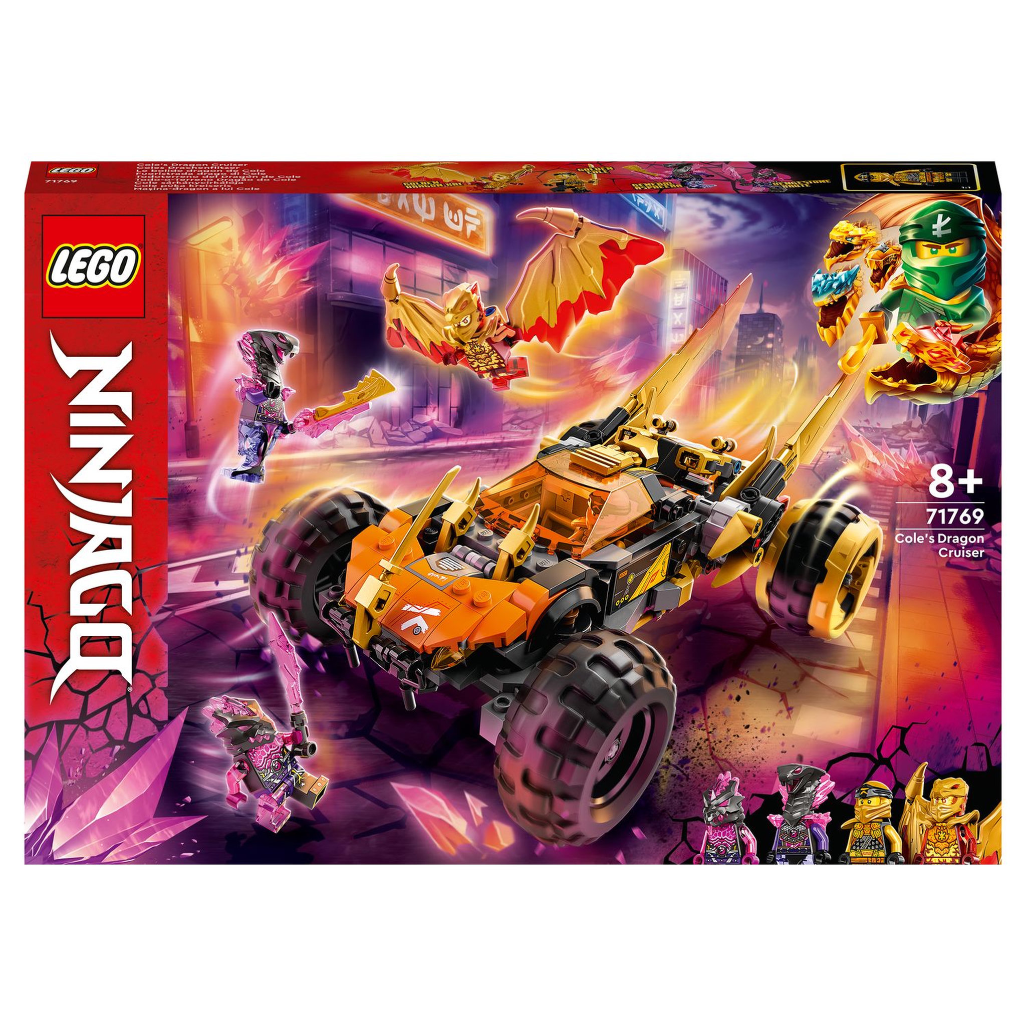 Voir la diapositive 1 : LEGO NINJAGO 71769 Le Bolide Dragon de Cole, Jouet de Voiture et Figurines pour Enfants