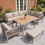 Voir la diapositive 5 : MERAX Salon de jardin 7 places avec canapé angle, fauteuil et pouf table