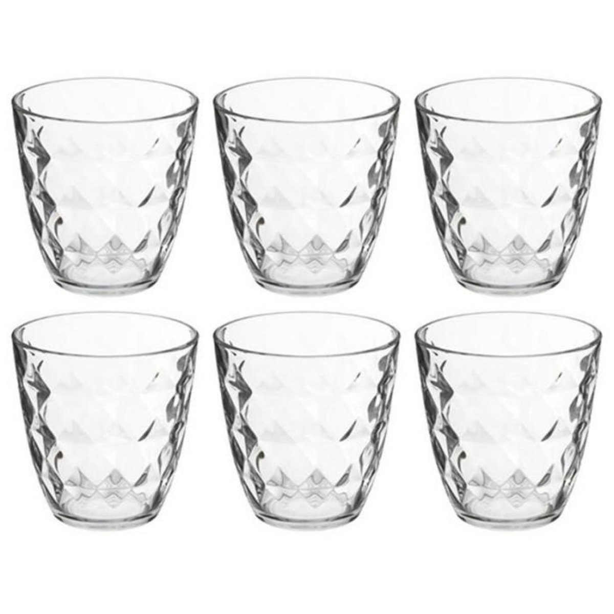 SECRET DE GOURMET Lot de 6 Gobelets Bas  Fabi'Eau  25cl Transparent