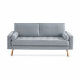 Voir la diapositive 2 : SWEEEK Canapé en tissu gris clair. 3 places scandinave fixe. droit. pieds bois