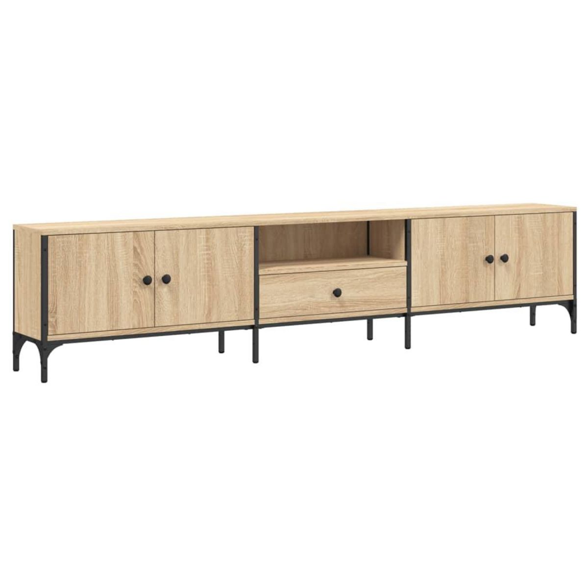 VIDAXL Meuble TV a tiroir chene sonoma 200x25x44 cm bois d'ingenierie