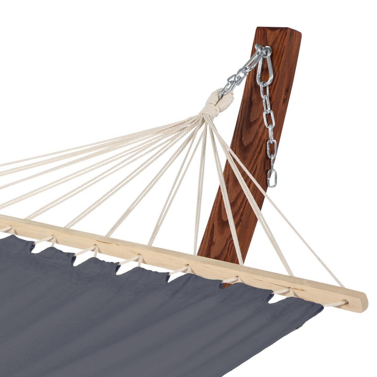 ID MARKET Hamac XL avec support bois et toile gris anthracite