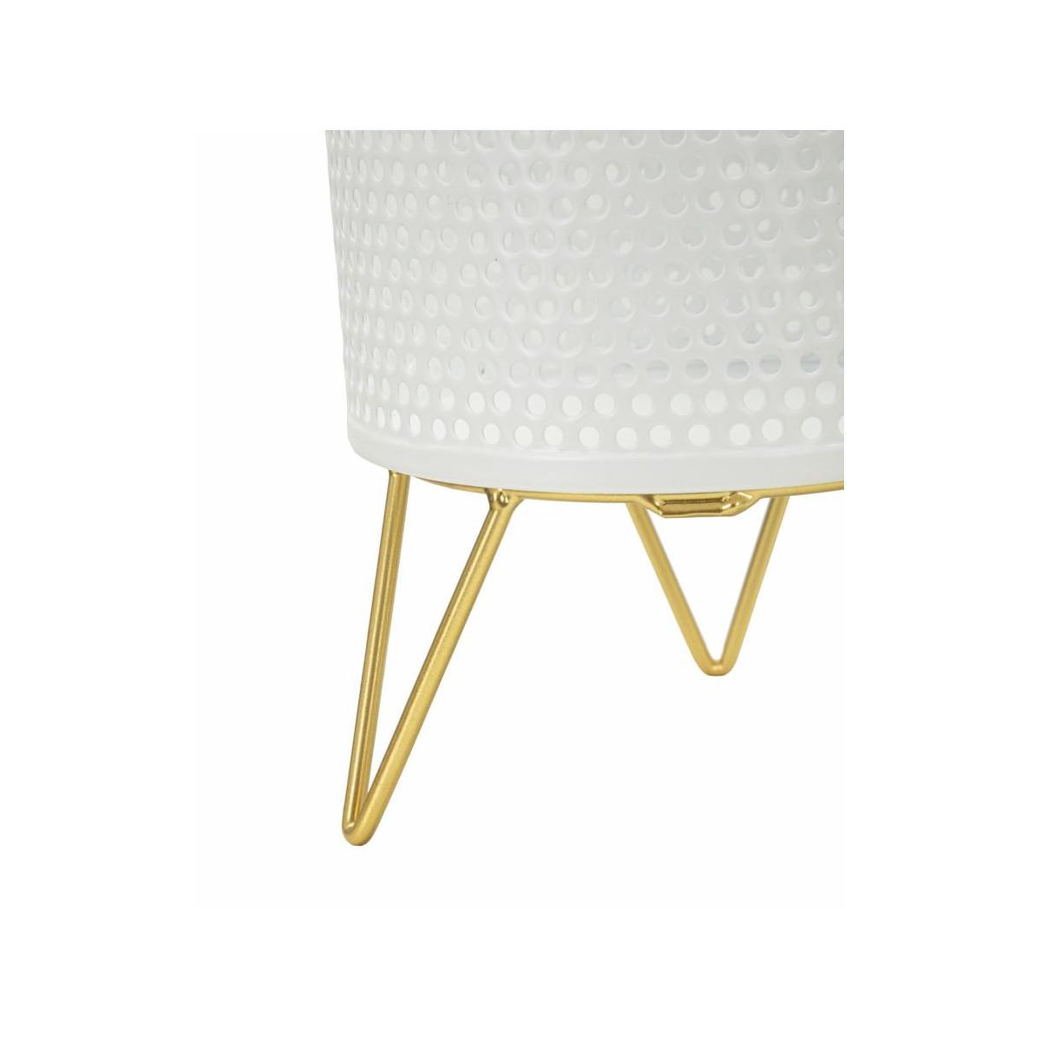 Voir la diapositive 4 : Paris Prix Lot de 2 cache-pots design  gaspy  20cm blanc & or