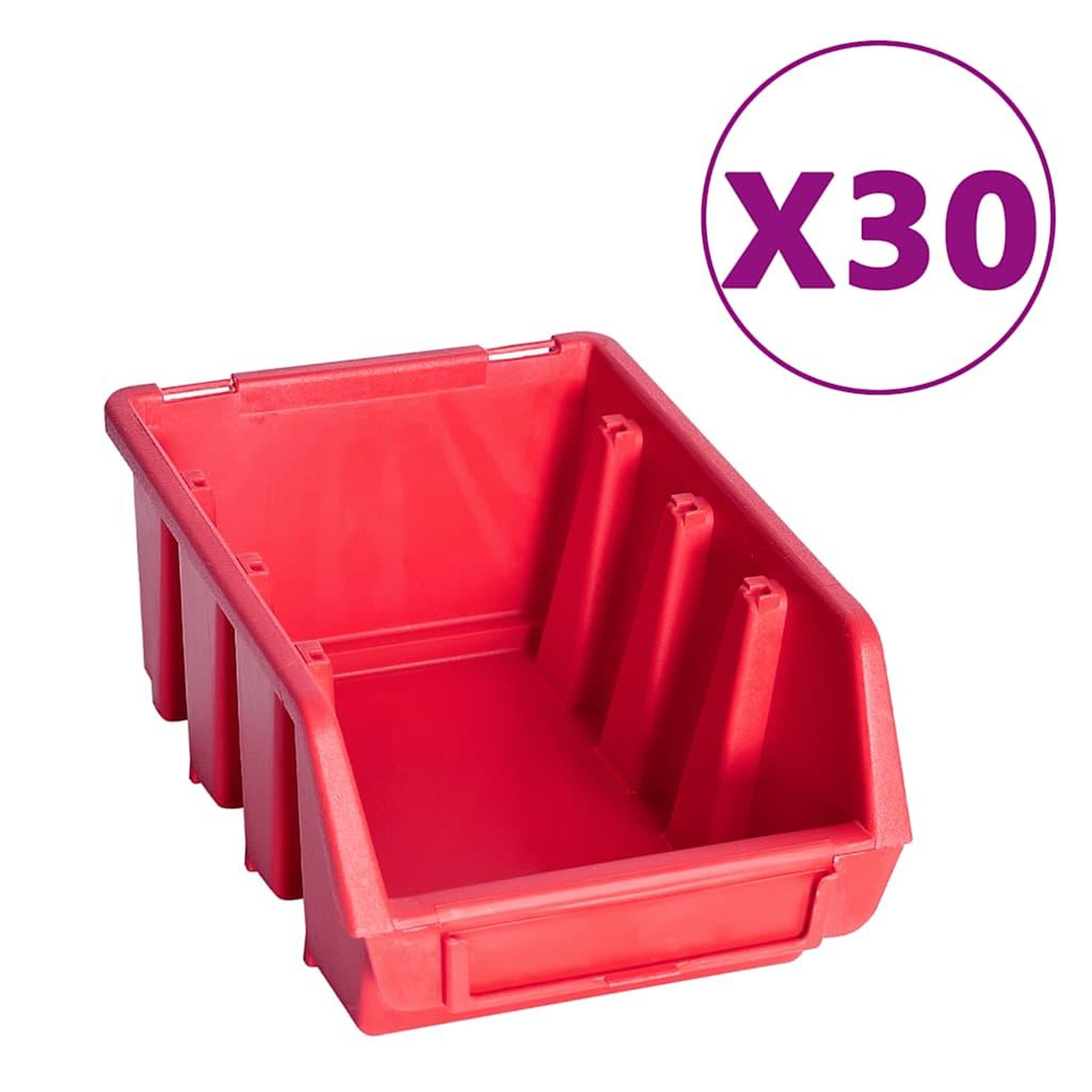 Voir la diapositive 3 : VIDAXL Kit de bacs de stockage et panneaux muraux 136pcs rouge et noir