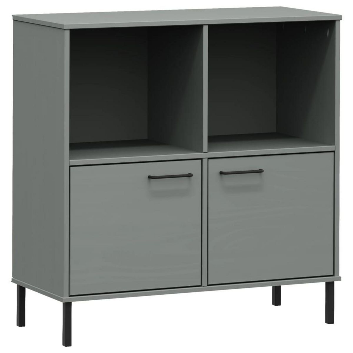 VIDAXL Bibliotheque avec pieds en metal Gris 90x35x90,5 cm Bois OSLO