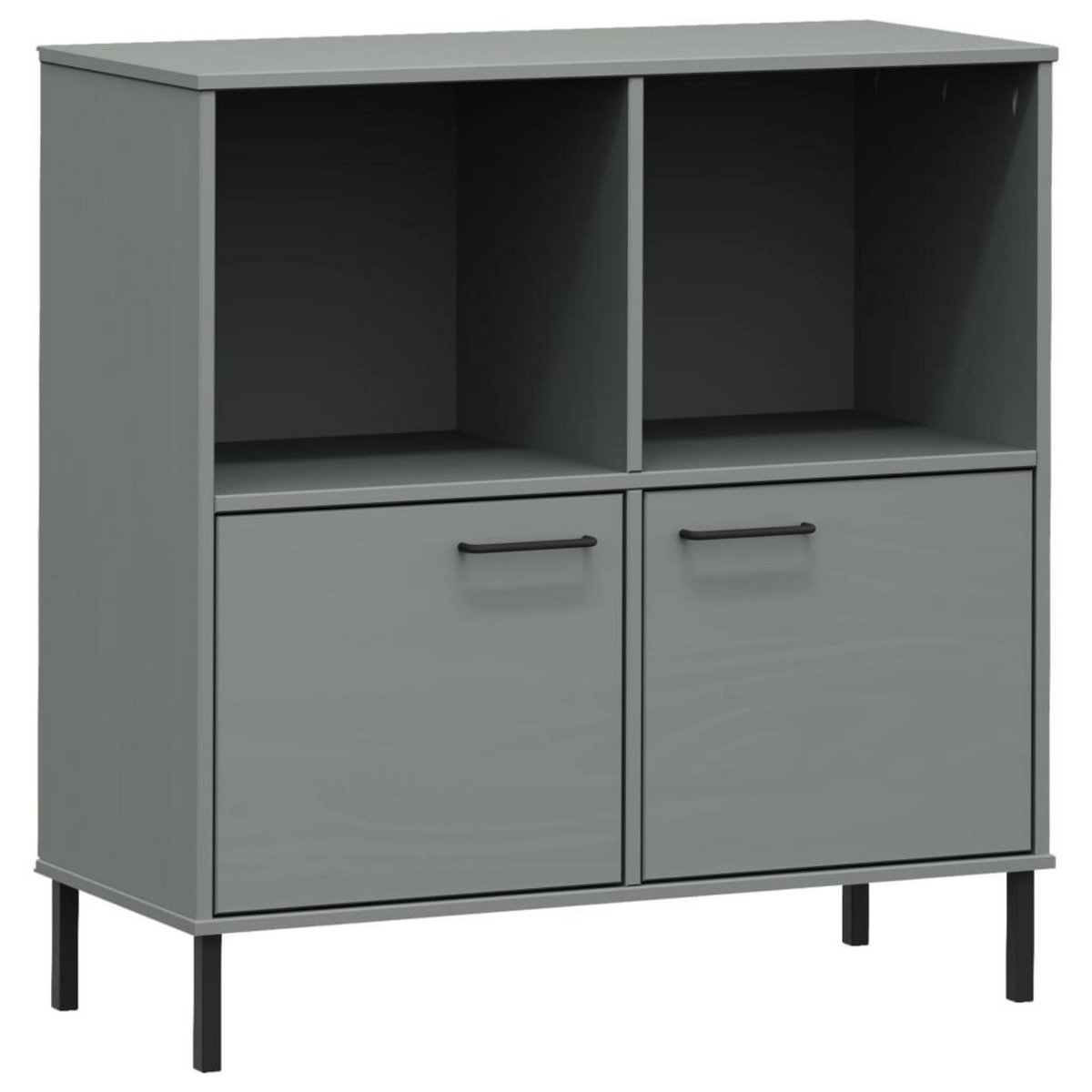VIDAXL Bibliotheque avec pieds en metal Gris 90x35x90,5 cm Bois OSLO