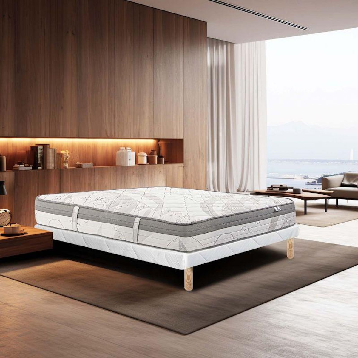 LUXURY LITERIE Ensemble literie mousse, ViscoPlus Ferme, Blanc